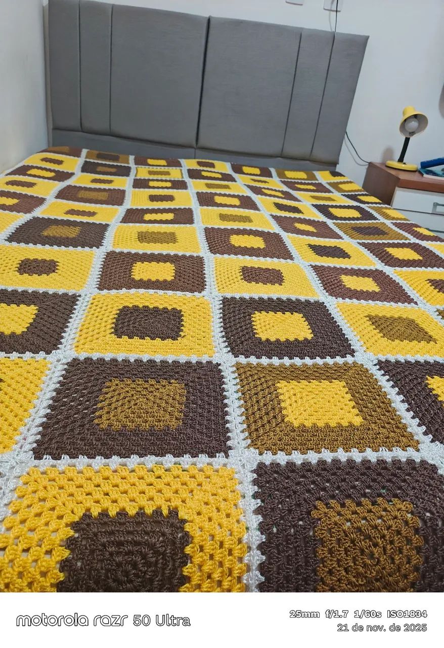 COLCHA CASAL CROCHÊ DE LUXO novo  - Foto 5