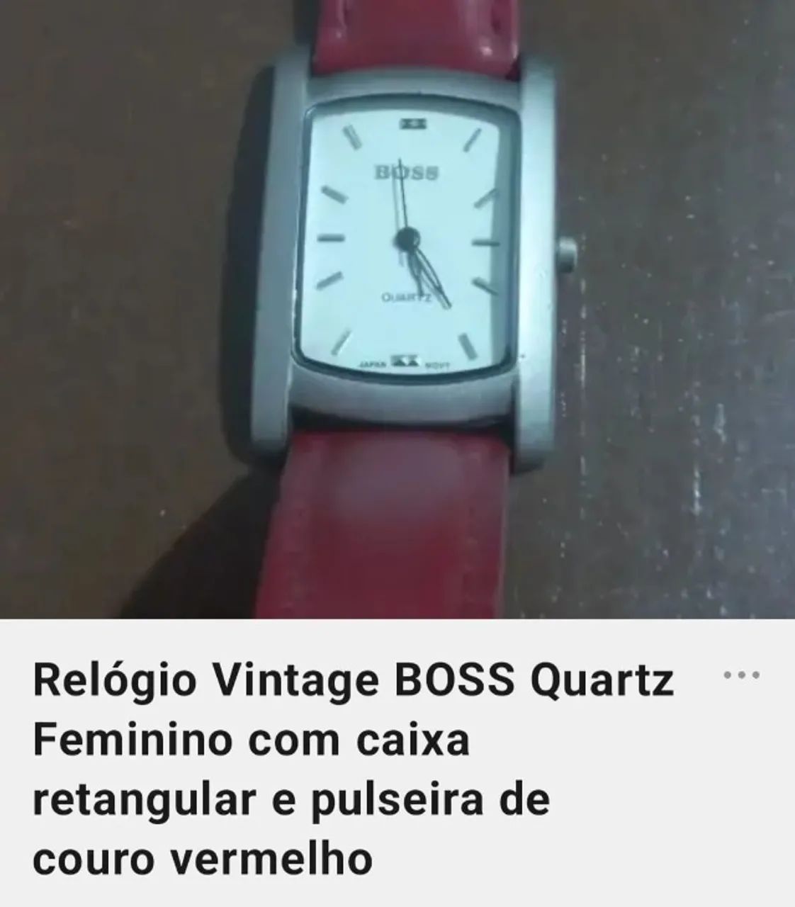 Relógio Feminino Quartz Retangular BOSS com Pulseira Vermelha
