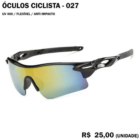 Óculos de Ciclismo 27 (Lente Esverdeada com Armação Preta)