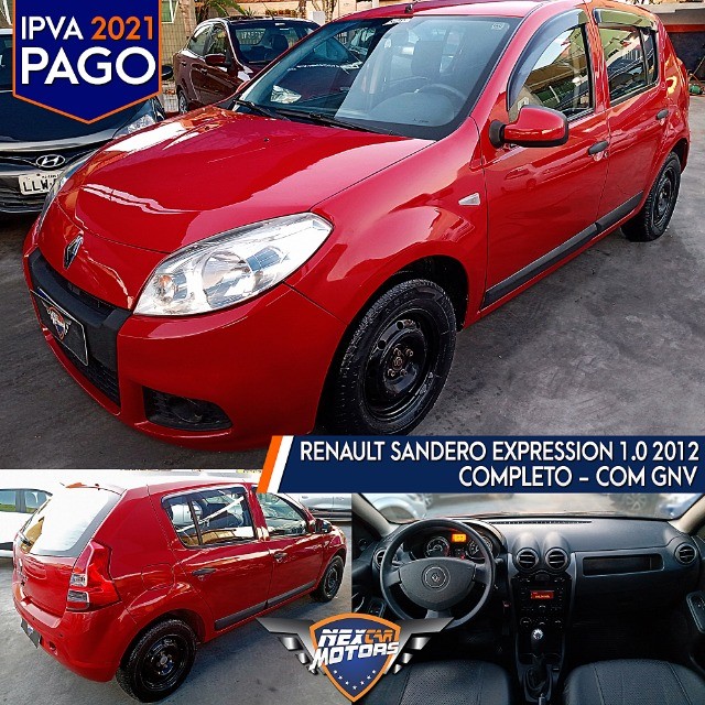 RENAULT SANDERO EXPRESSION 1.0 2012 COMPLETO COM GNV