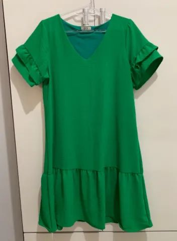 (TAM: G ou 42) Vestido Verde Babado - Foto 4