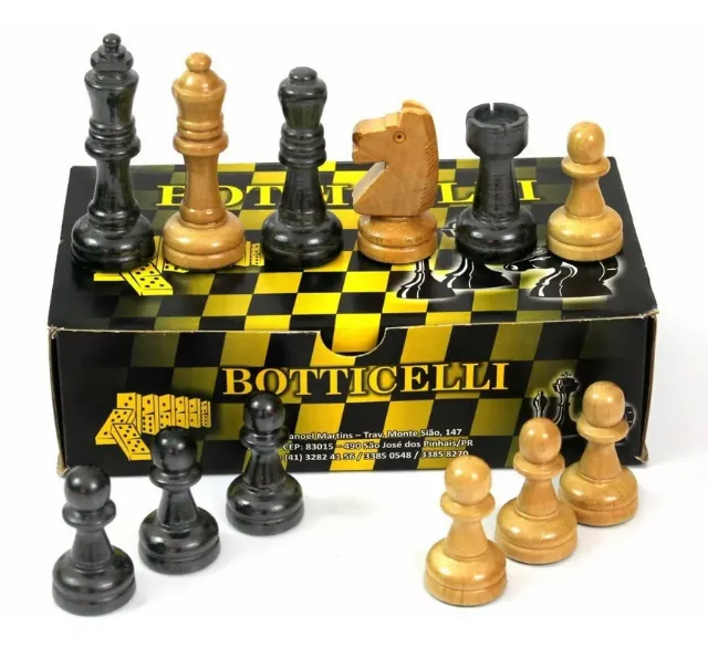 CONJUNTO TABULEIRO PLANO COM CASA 5X5 E PEÇAS PROFISSIONAIS JAEHRIG -  XADREZ BOTTICIELLI / CHESS KING