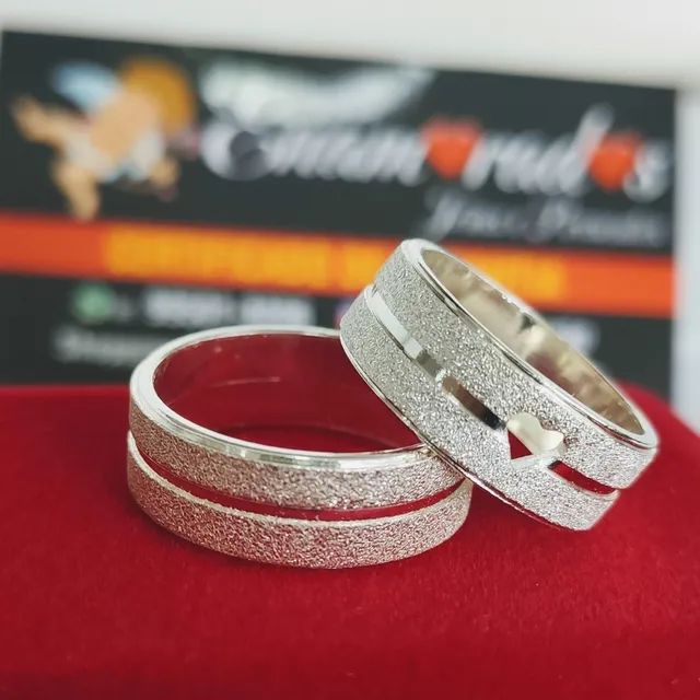 Par de Aliança de Prata 950 - Foto 3