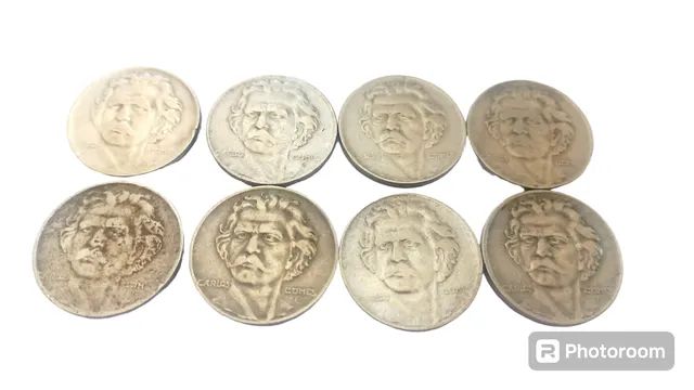 Lote de 8 moedas de 300 réis de níquel série personalidades ilustres Carlos Gomes - Foto 6