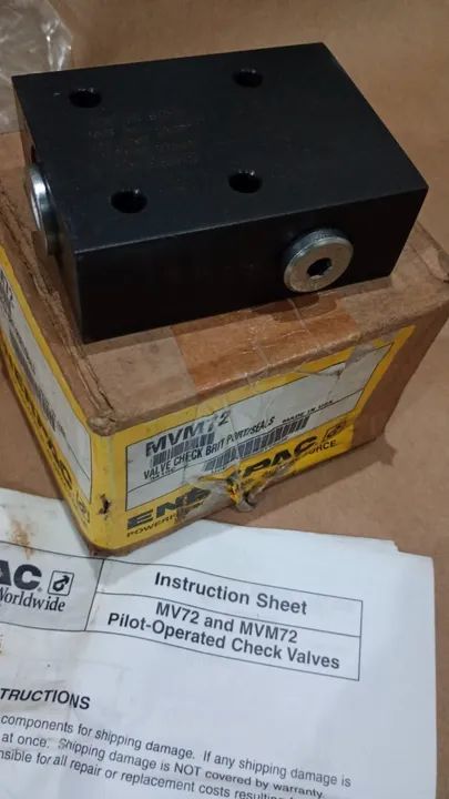 Válvula ENERPAC retenção pilotada- Mod.: MVM72 - R$ 2.050,00 até 19/10/24 - Foto 2