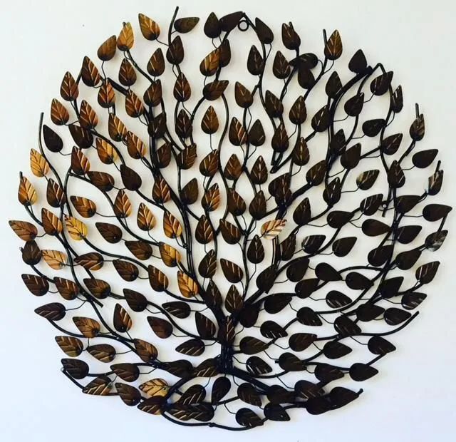 Mandala de folhas rústica Ferro 100cm 