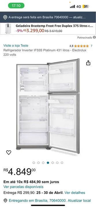 GELADEIRA INOX COM DISPENSER DE ÁGUA NA PORTA 409 LITROS  - Foto 3