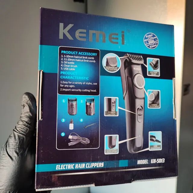 Máquina de Barbear Sem Fio Eletrico Original Kemei KM-5013