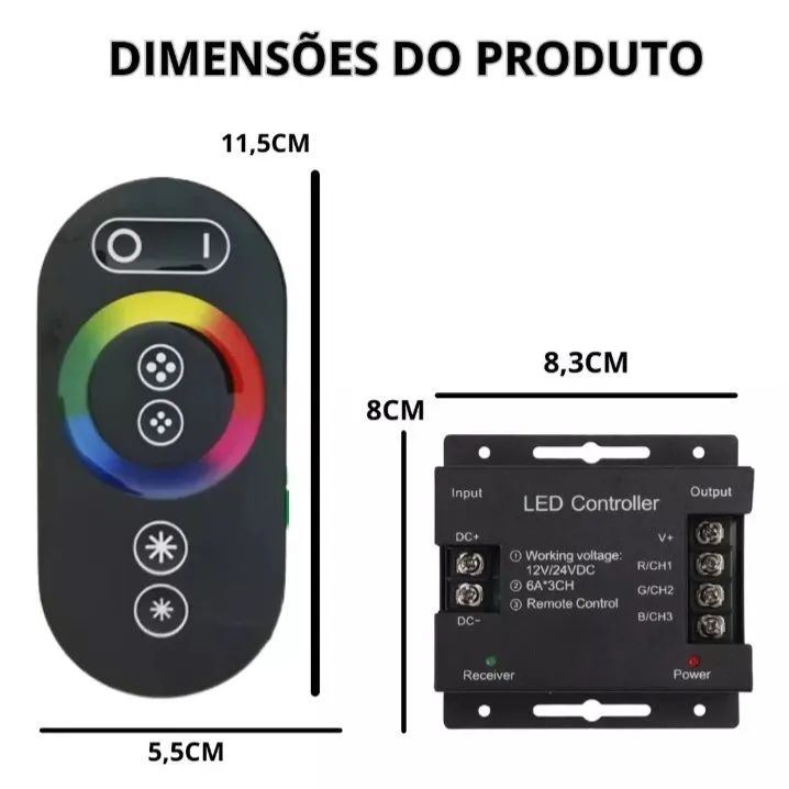CENTRAL RGB TOUCH 12V/24V PRETA - Foto 2