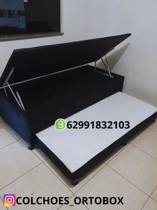 Box baú Solteiro com auxiliar na espuma D28 selada - Foto 4