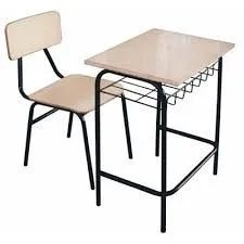 Conjunto de mesa + cadeira para aluno em fórmica colorida - tipo fde - Foto 2