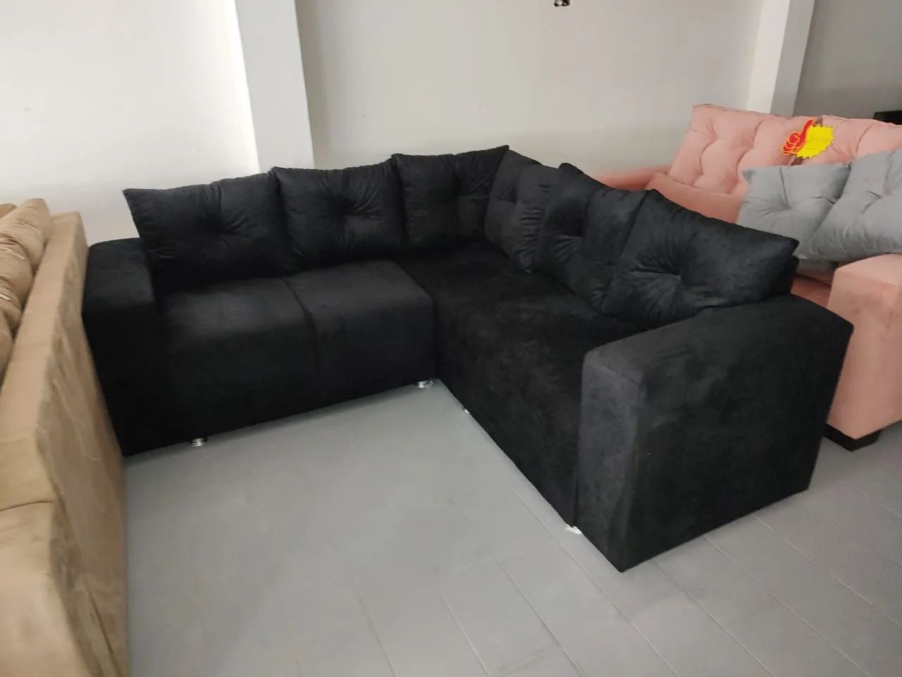Sofá de Canto Preto - Foto 2