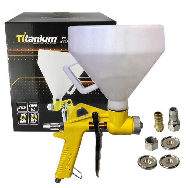 Kit Pistola Projetora de Textura 5L + 3 Bicos 4, 6 e 8mm 05800 Titanium - Foto 2