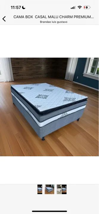 Cama Box Casal Malu Charm. cama casal com 2 colchões top pillow R$ 550.00