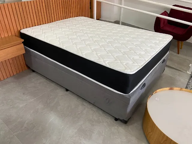 Cama box baú casal com colchão de molas ensacadas - conforto e praticidade!
