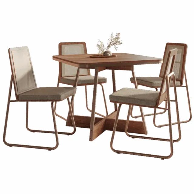 Mesa Átria  90x90_4 Cadeiras Wood   Pronta Entrega!! - Foto 6