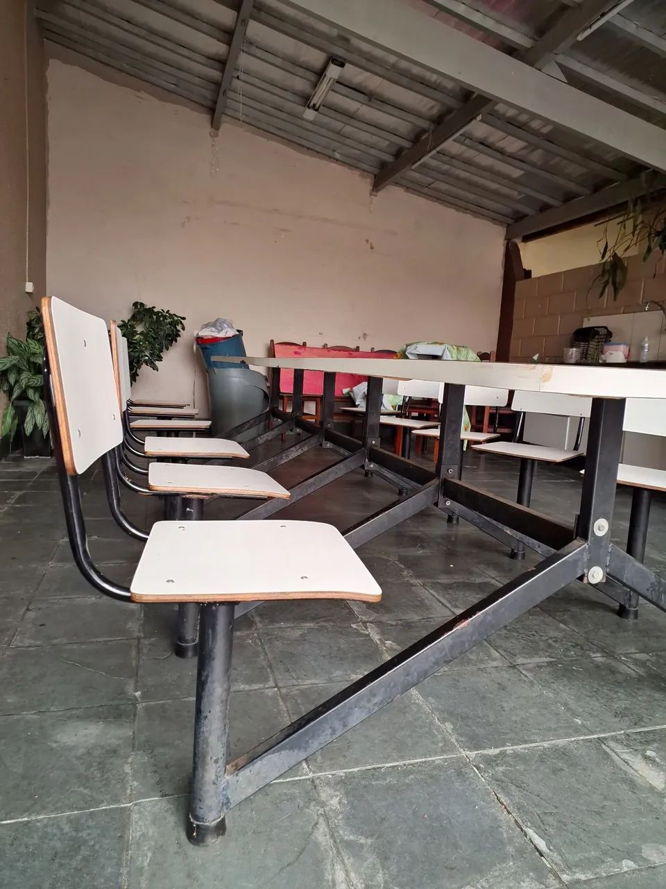 Mesa tipo Refeitório 12 lugares Branca - Foto 4