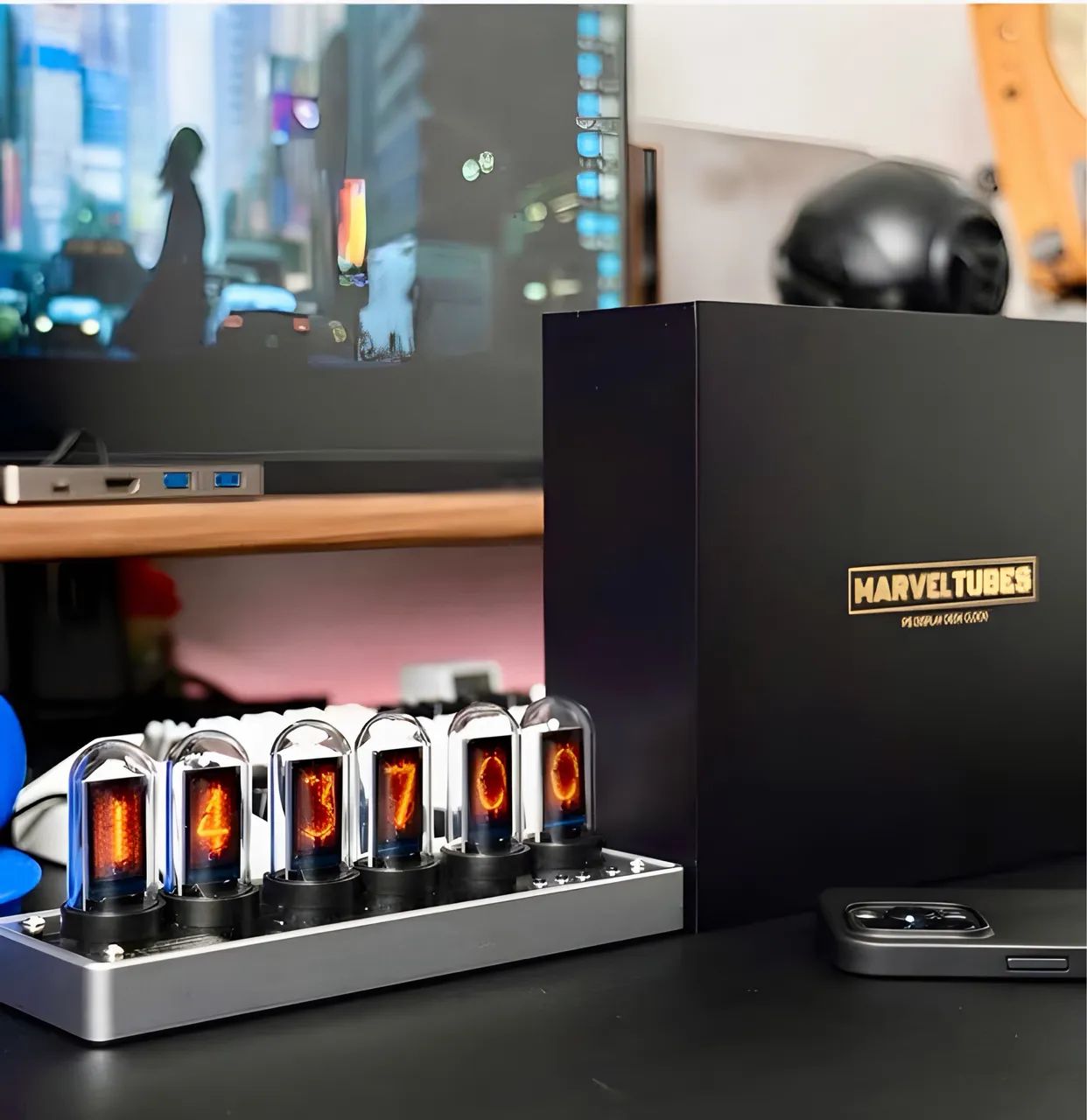 Relógio Eletrônico com Simulação de Tubo Nixie - 5V - USB - Semi Novo na Caixa - Foto 3