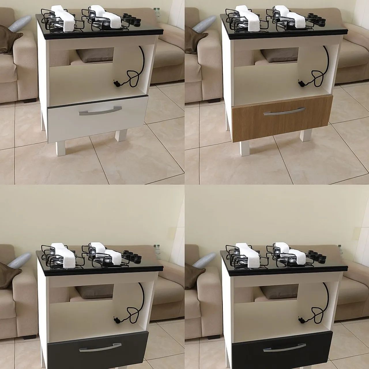 Balcão para Cooktop 4 bocas. Em MDF 