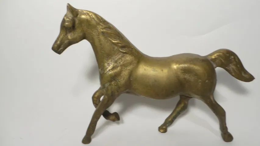 ESTÁTUA DE BRONZE ANTIGA DE FORMATO DE CAVALO LINDA PEÇA!! - Foto 5