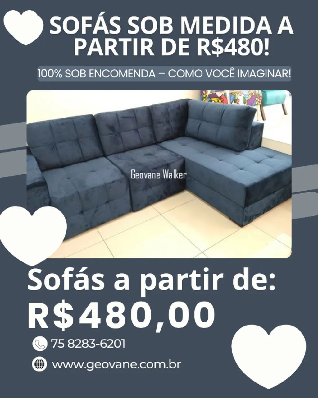 Sofás sob medida, 100% sob encomenda! Crie o sofá dos seus sonhos, com design e conforto ú - Foto 2