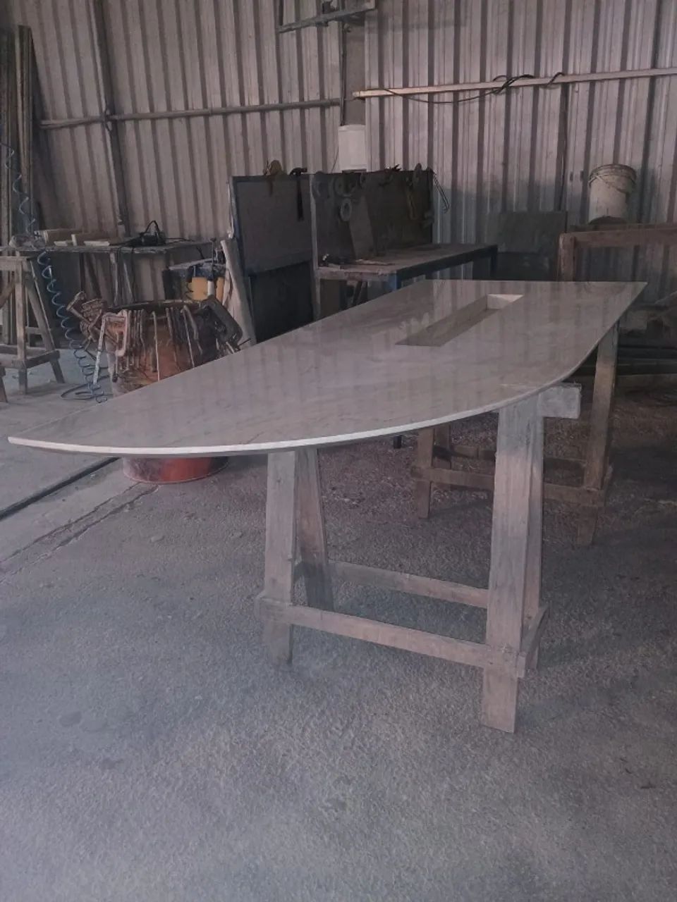 Tampo para mesa de escritório em Mármore Calacatta - Foto 4