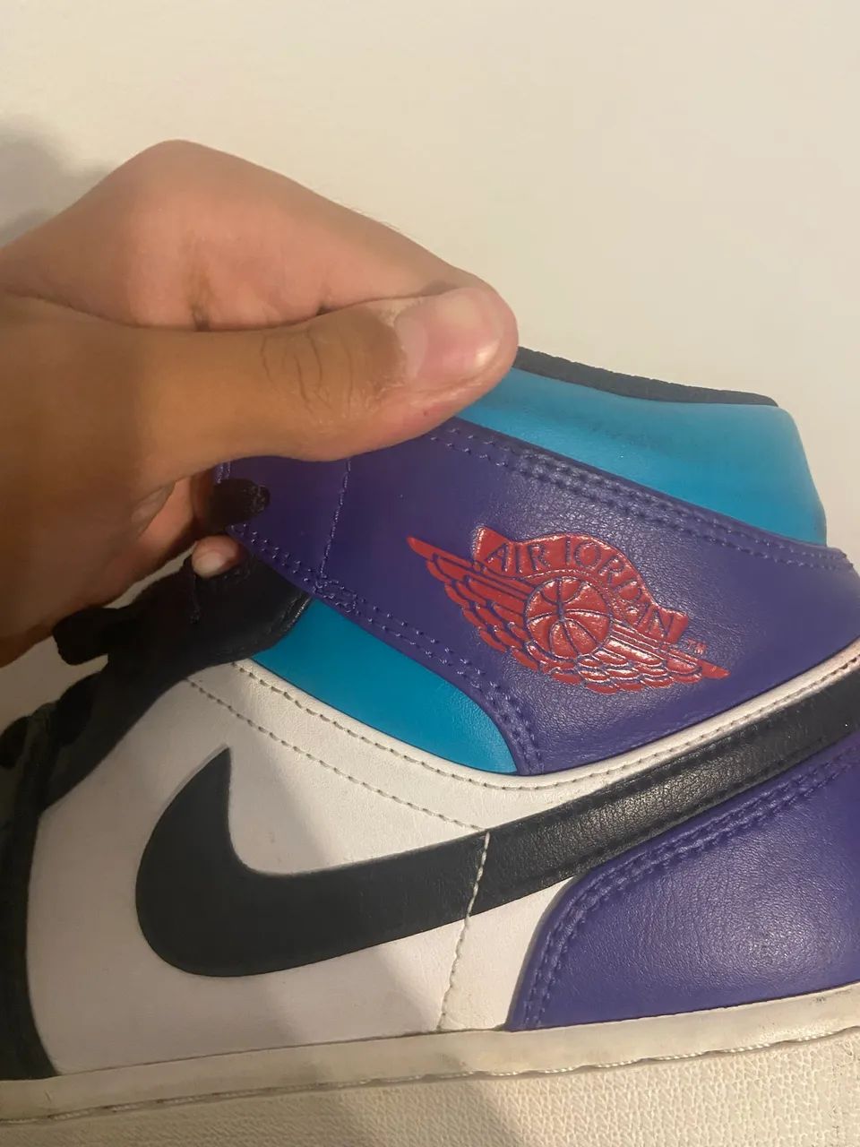 Air Jordan 1 Mid Original 43 Azul e Roxo usado - Foto 3