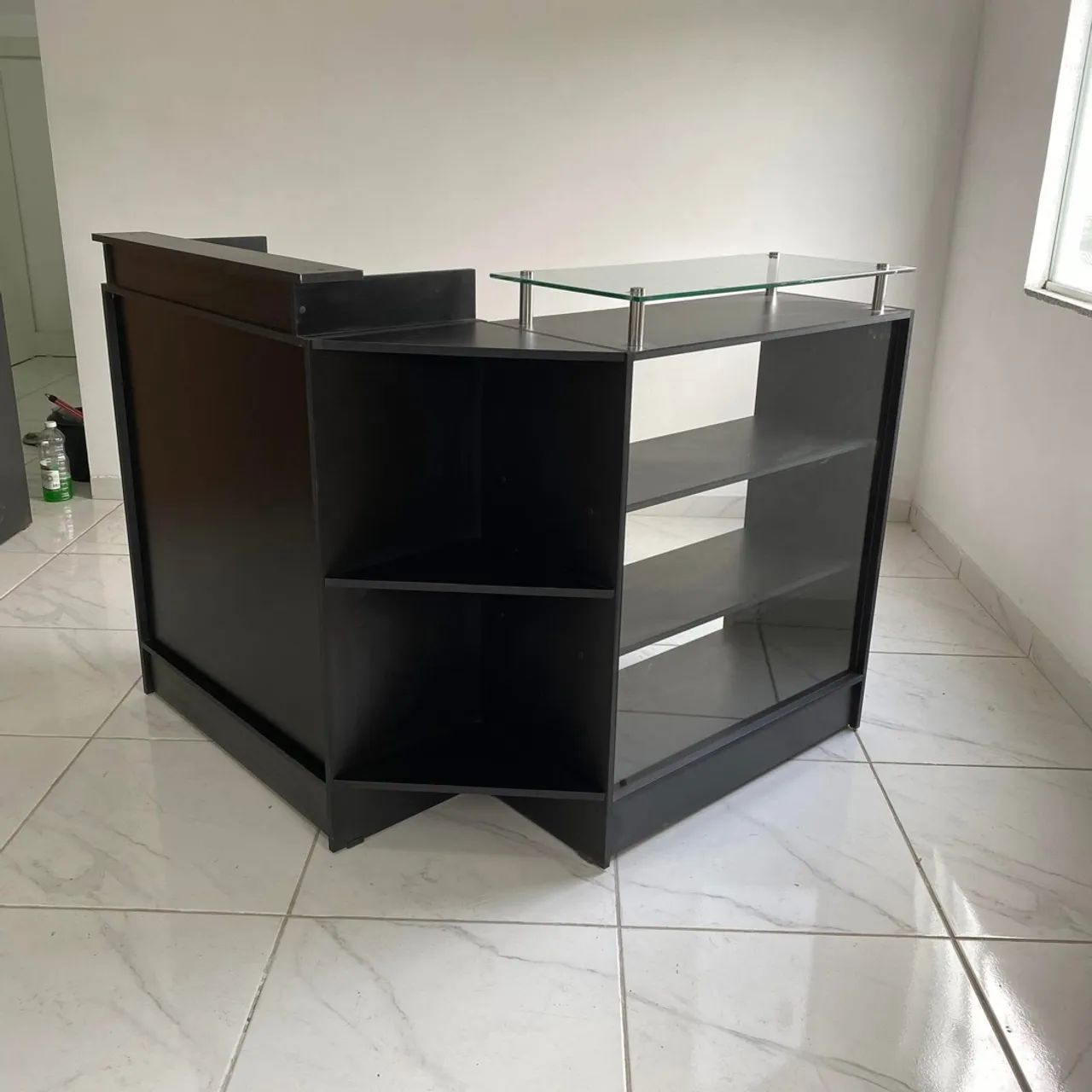 BALCÃO PRETO CAIXA VITRINE EXPOSITOR - NOVO MDF
