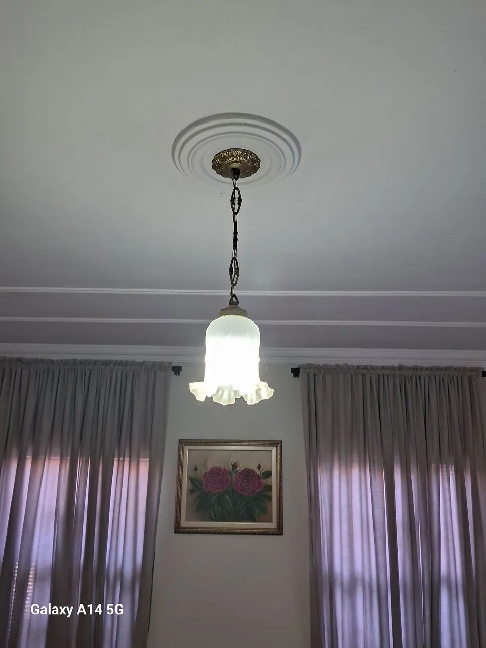 Lustre em bronze com Cúpula de Vidro - Foto 5