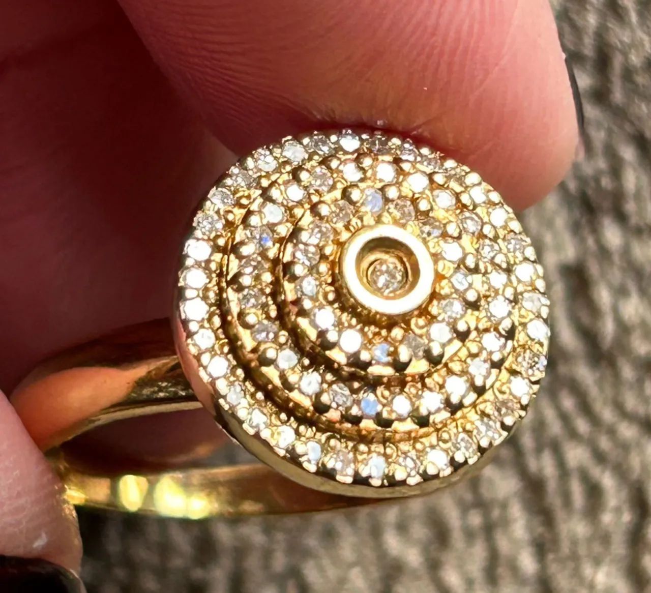 Anel ouro 18k pavê de diamantes  - Foto 5