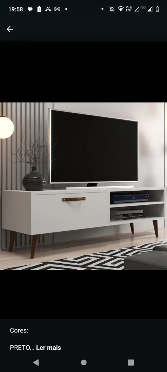 Rack para TV moderno com design elegante novo na caixa