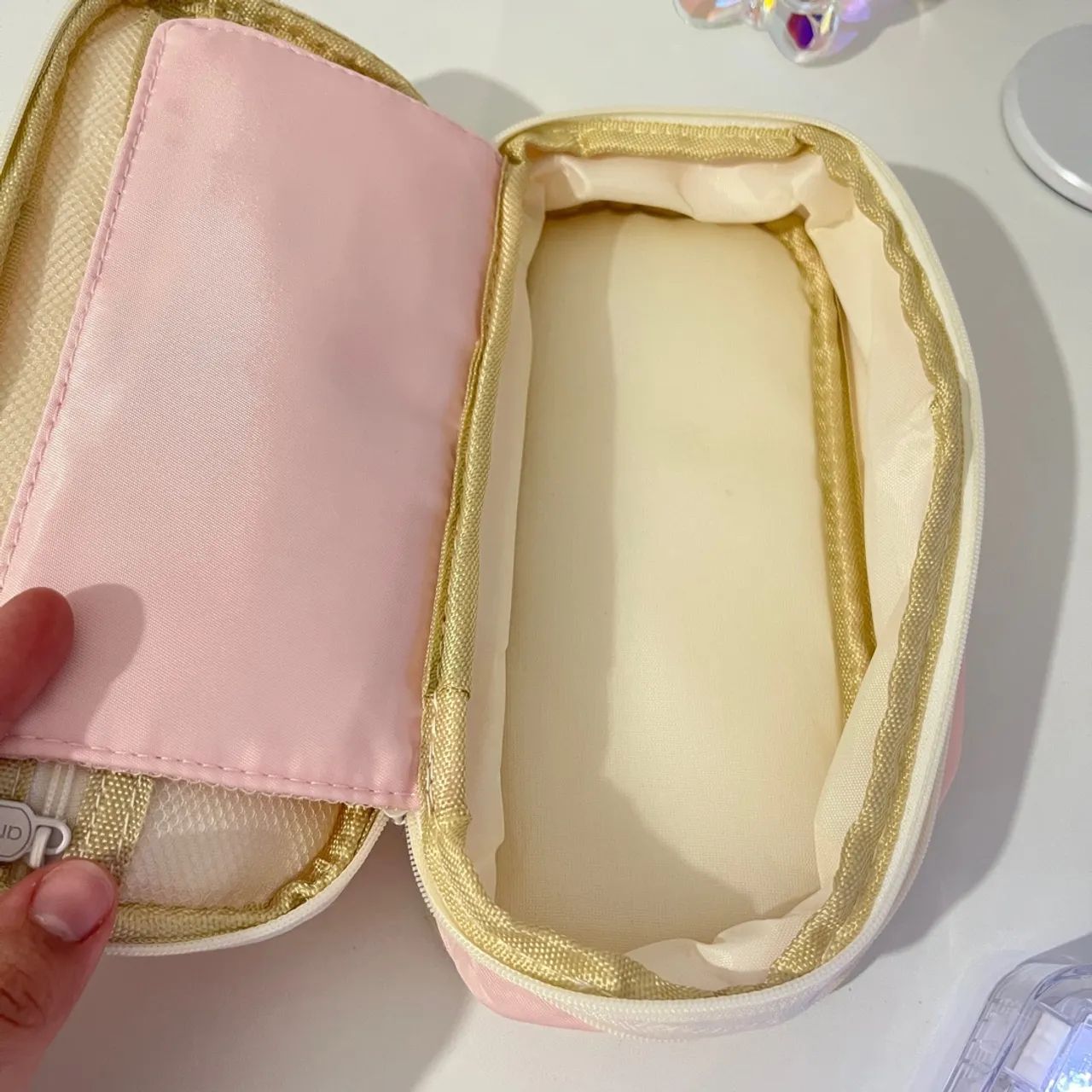 Estojo escolar box com elásticos - Rosa - Foto 2