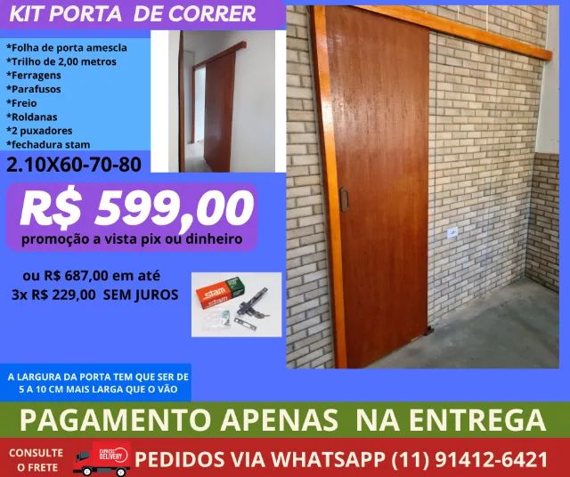 porta de correr com fechadura cod 85lç