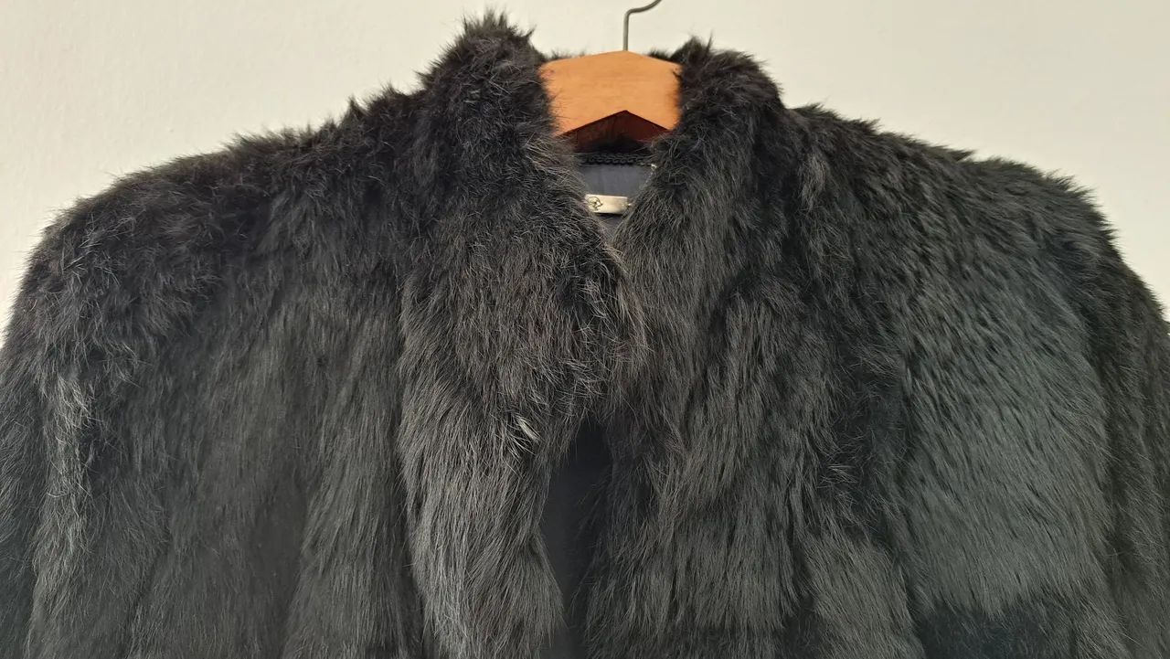 Casaco Pele legítimo Preto