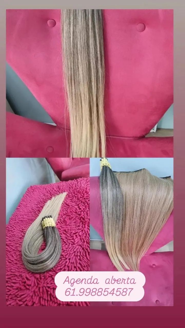  Cabelo loiro brasileiro 55cm, 65cm e 70cm - Foto 3