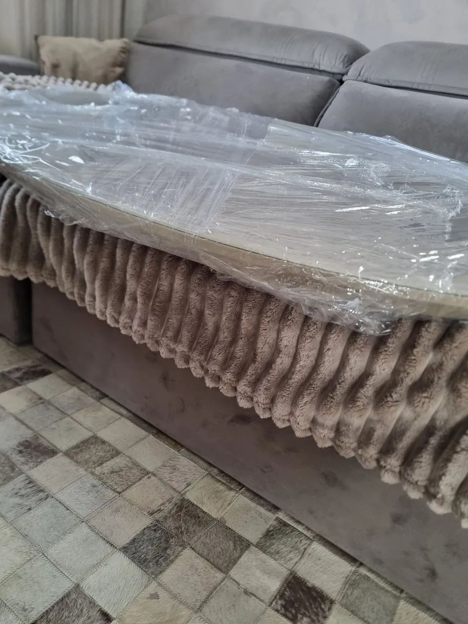 Tampo de mesa laqueado 1.30 com vidro - Foto 2