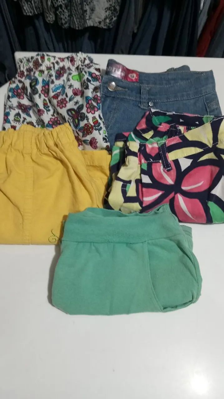 Lote 05 Shorts feminino infantil Tam.14/16/M