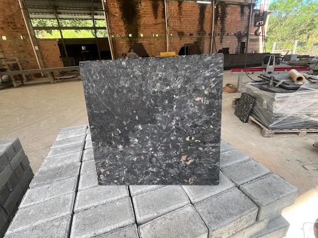 Placa fibra blocos de concreto