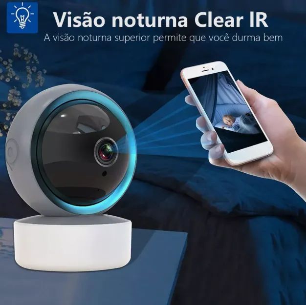 Câmera de Segurança Interna Wi-Fi 360 1080p Ideal para Bebê / Idosos /etc