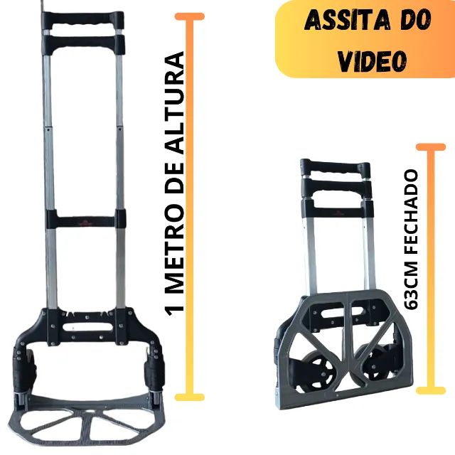Carrinho de Carga Dobrável para 70kg em alumínio  