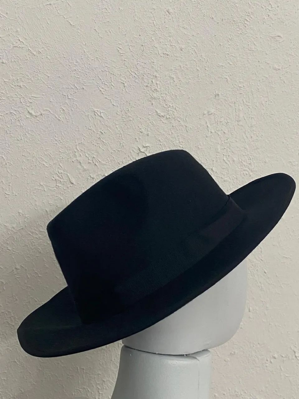 Chapéu Estilo Country Preto Feltro Ótimo Estado - Foto 5