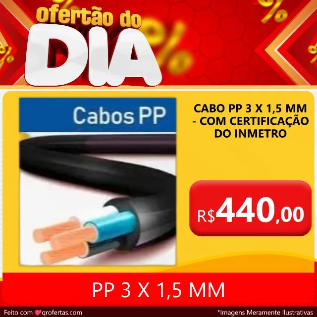 CABO 3 VIAS POR 1,5 MM PP - CABO PP 3 X 1,5 MM ANTI CHAMAS  - Foto 5