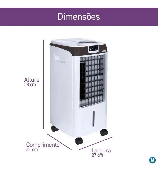 Climatizador De Ar Portátil 4 Em 1 Painel Digital Timer 4 L - Foto 5