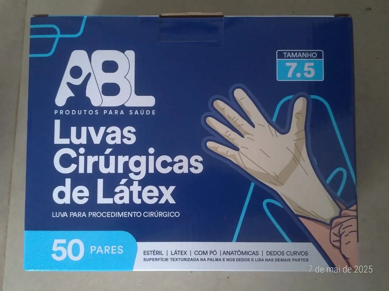 Luvas de Látex descartáveis - 100 unidades - Foto 2