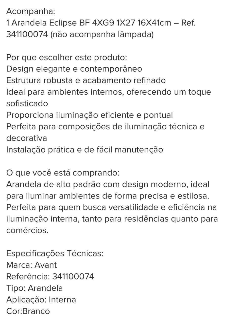 Arandela de Parede Eclipse - Foto 6