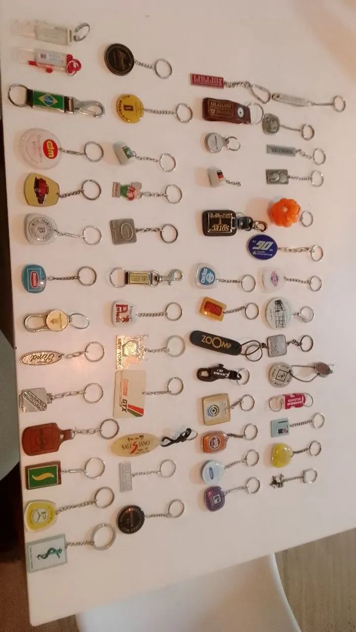 Coleção de chaveiro da década 80