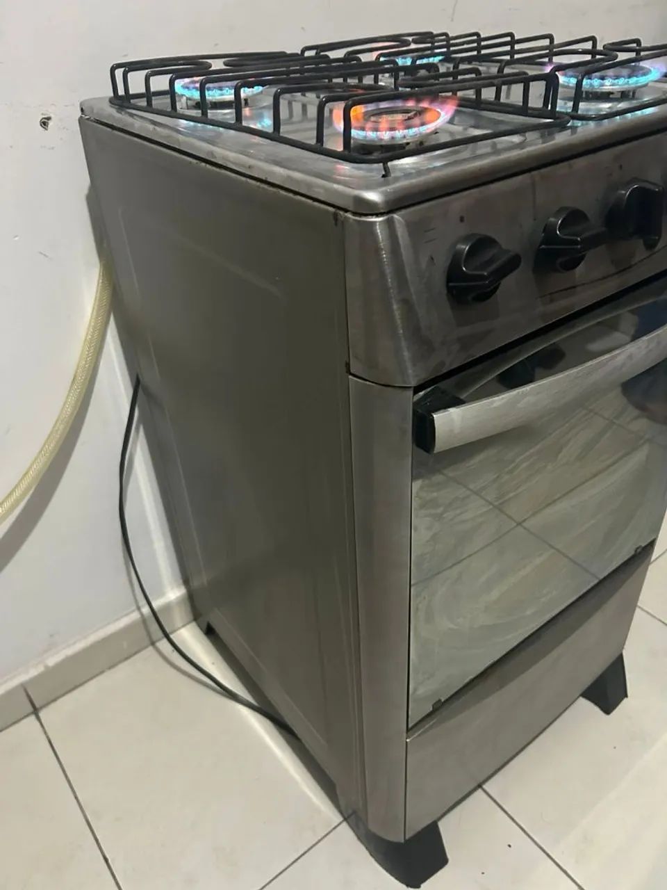 Fogão 4 bocas inox funcionando perfeitamente (ENTREGAMOS  - Foto 4