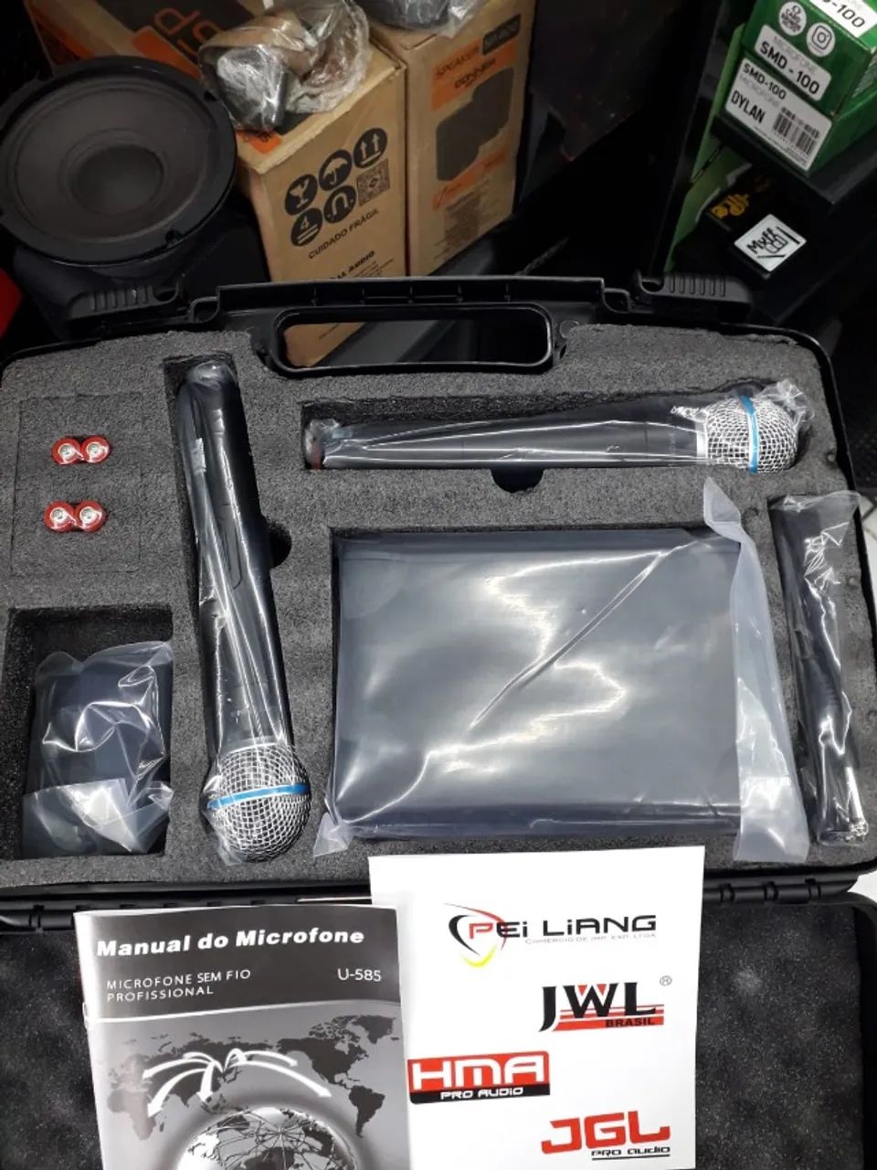 Microfone Duplo Sem Fio Profissional Jwl U-585 Dinâmico - Foto 2