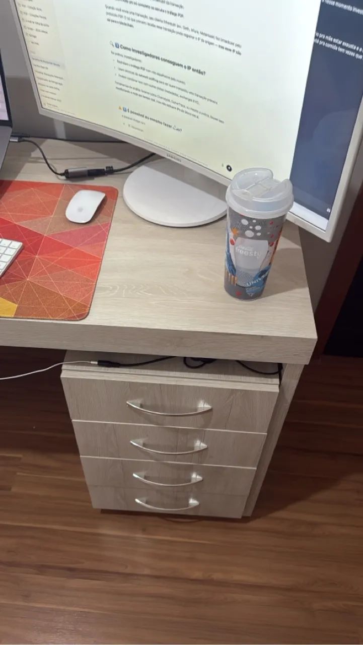 Mesa de Escritório em MDF com Gaveteiro Móvel - Foto 2