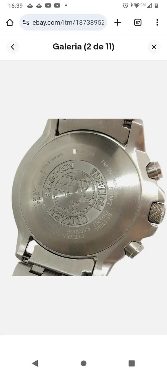 Relógio Citizen Eco-Drive Promaster Skyhawk Titanium, Vidro